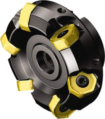 Sandvik Coromant - 9 Inserts, 103.4mm Cutter Diam, 2.8mm Max Depth of Cut, Indexable High-Feed Face Mill - 27mm Arbor Hole Diam, Series CoroMill 745 - Eagle Tool & Supply