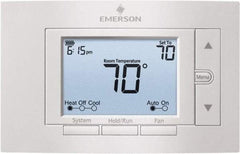 White-Rodgers - 50 to 99°F, 4 Heat, 2 Cool, Digital Programmable Multi-Stage Thermostat - 20 to 30 Volts, 1.77" Inside Depth x 1.77" Inside Height x 5-1/4" Inside Width, Horizontal Mount - Eagle Tool & Supply