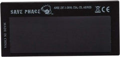 Save Phace - 3.74" Wide x 1.42" High, Lens Shade 3 to 12, Polycarbonate Auto-Darkening Filter - 1/4" Thick, Green, Inside Mount - Eagle Tool & Supply