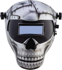 Save Phace - 4-1/4" Window Width x 2" Window Height, 4, 9 to 13 Shade Auto-Darkening Lens, Fixed Front Welding Helmet - Green/Gray/Black, Nylon Green Lens - Eagle Tool & Supply
