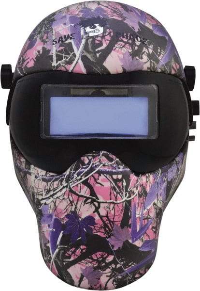 Save Phace - 4-1/4" Window Width x 2" Window Height, 4, 9 to 13 Shade Auto-Darkening Lens, Fixed Front Welding Helmet - Multi-Color, Nylon Green Lens - Eagle Tool & Supply