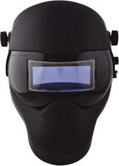 Save Phace - 3.74" Window Width x 1.38" Window Height, 4, 9 to 13 Shade Auto-Darkening Lens, Fixed Front Welding Helmet - Black, Nylon Green Lens - Eagle Tool & Supply