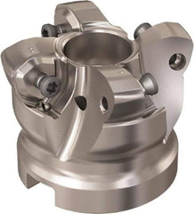 Seco - 4 Inserts, 35.6mm Cutter Diam, 1.8mm Max Depth of Cut, Indexable High-Feed Face Mill - 22mm Arbor Hole Diam, 10.4mm Keyway Width, 40mm High, R220.21 Toolholder, 218.21-230 Inserts, Series High Feed 6 - Eagle Tool & Supply