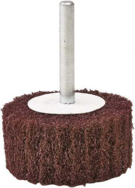 Camel Grinding Wheels - 3" Diam x 1" Face Width, Fine Aluminum Oxide Nonwoven Mounted Flap Wheel - 1/4" Shank Mount, 80 Grit, X Weighted Cloth Backing, 20,000 Max RPM - Eagle Tool & Supply