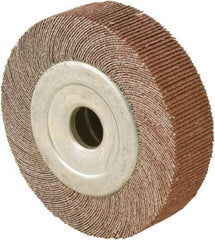 Camel Grinding Wheels - 6" Diam, 40 Grit Aluminum Oxide Unmounted Flap Wheels - 1" Hole, 1-1/2" Wide, Coated, Medium Grade, 5,000 Max RPM, X/Y Weighted Cloth Backing - Eagle Tool & Supply