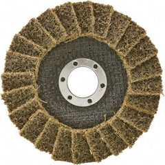 Camel Grinding Wheels - 60 Grit, 4-1/2" Disc Diam, 5/8-11 Center Hole, Type 29 Aluminum Oxide Flap Disc - 13,300 Max RPM, Non-Woven Backing, Arbor Attaching System, Non-Woven - Eagle Tool & Supply