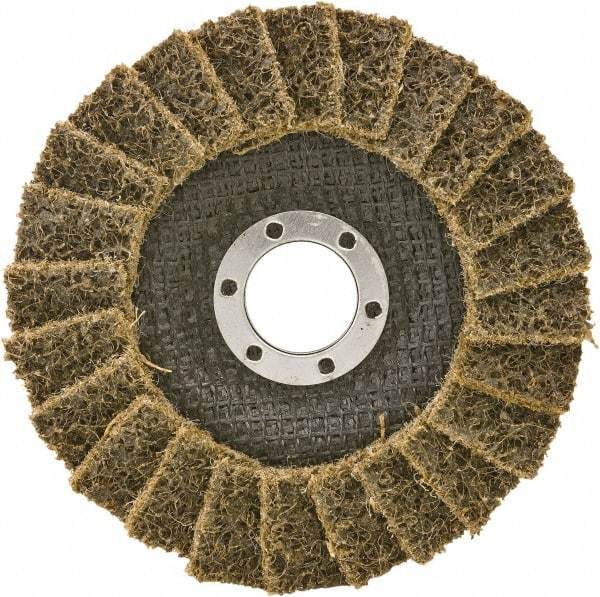 Camel Grinding Wheels - 60 Grit, 4-1/2" Disc Diam, 7/8" Center Hole, Type 29 Aluminum Oxide Flap Disc - 13,300 Max RPM, Non-Woven Backing, Arbor Attaching System, Non-Woven - Eagle Tool & Supply