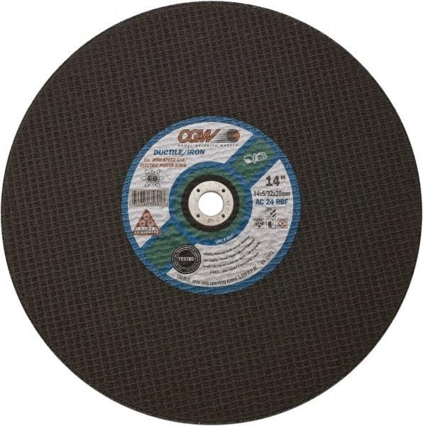 Camel Grinding Wheels - 12" 24 Grit Aluminum Oxide Cutoff Wheel - 5/32" Thick, 1" Arbor, 5,100 Max RPM - Eagle Tool & Supply