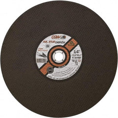 Camel Grinding Wheels - 14" 30 Grit Aluminum Oxide Cutoff Wheel - 3/32" Thick, 1" Arbor, 4,400 Max RPM - Eagle Tool & Supply