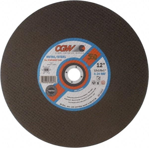 Camel Grinding Wheels - 20" 30 Grit Aluminum Oxide Cutoff Wheel - 7/32" Thick, 1" Arbor, 3,100 Max RPM - Eagle Tool & Supply