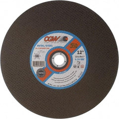 Camel Grinding Wheels - 12" 24 Grit Aluminum Oxide Cutoff Wheel - 1/8" Thick, 1" Arbor, 5,100 Max RPM - Eagle Tool & Supply