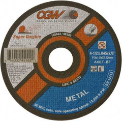 Camel Grinding Wheels - 5" 60 Grit Aluminum Oxide Cutoff Wheel - 0.045" Thick, 7/8" Arbor, 12,500 Max RPM - Eagle Tool & Supply