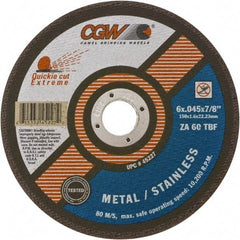 Camel Grinding Wheels - 6" 60 Grit Zirconia Alumina Cutoff Wheel - 0.045" Thick, 7/8" Arbor, 10,200 Max RPM - Eagle Tool & Supply