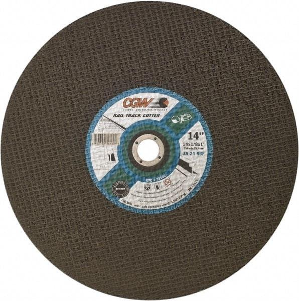 Camel Grinding Wheels - 14" 24 Grit Aluminum Oxide Cutoff Wheel - 1/8" Thick, 1" Arbor, 5,500 Max RPM - Eagle Tool & Supply