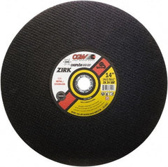 Camel Grinding Wheels - 14" 24 Grit Zirconia Alumina Cutoff Wheel - 3/32" Thick, 1" Arbor, 4,400 Max RPM - Eagle Tool & Supply