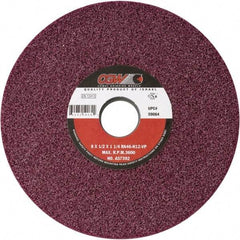 Camel Grinding Wheels - 8" Diam x 1-1/4" Hole x 1/2" Thick, H Hardness, 60 Grit Surface Grinding Wheel - Aluminum Oxide, Type 1, Medium Grade, Vitrified Bond, No Recess - Eagle Tool & Supply
