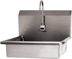 SANI-LAV - 19" Long x 15-1/2" Wide Inside, 1 Compartment, Grade 304 Stainless Steel Hand Sink Wall Mount with Electronic Faucet - 16 Gauge, 22" Long x 19" Wide x 20-1/2" High Outside, 5" Deep - Eagle Tool & Supply