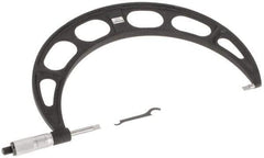 Starrett - 9" to 10" Mechanical Satin Chrome Coated Blade Micrometer - 0.001" Graduation, 0.76mm Blade Thickness, Speeder Thimble - Eagle Tool & Supply