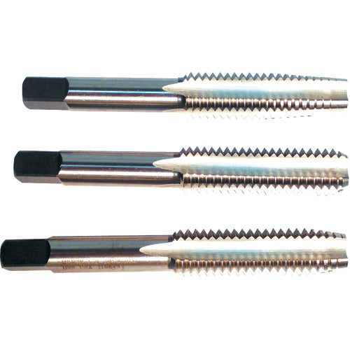 3 Pc. HSS Hand Tap Set M8 × 1.25 D5 4 Flute (Taper, Plug, Bottoming) Series/List #7500 - Eagle Tool & Supply