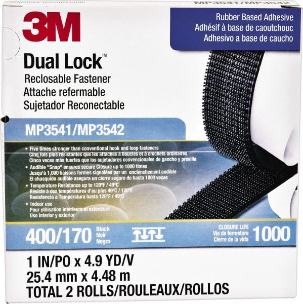 3M - 1" x 5 Yd Adhesive Backed Dual Lock Hook & Loop Roll - Eagle Tool & Supply