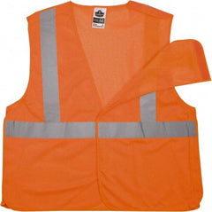 Ergodyne - Size 4X/5XL High Visibility Orange Mesh Breakaway Vest - 58 to 64" Chest, ANSI/ISEA 107, Hook & Loop Closure, 1 Pocket, Polyester - Eagle Tool & Supply