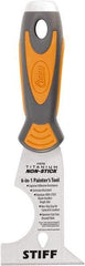 Clauss - 2-1/2" Wide Chisel Edge Blade Stainless Steel 6-In-1 Tool - Stiff, Cushioned Grip / Hammerhead ABS/TPR Handle, 7.87" OAL - Eagle Tool & Supply