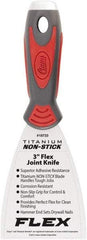 Clauss - 3" Wide Point Edge Blade Stainless Steel Joint Knife - Flexible, Cushioned Grip / Hammerhead ABS/TPR Handle, 8.46" OAL - Eagle Tool & Supply