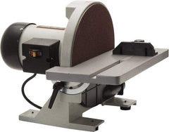 Enco - 12" Diam, 1,700 RPM, Single Phase Disc Sanding Machines - 16-3/8" Long Table x 6-7/8" Table Width, 16" Overall Length x 15.7" Overall Height - Eagle Tool & Supply