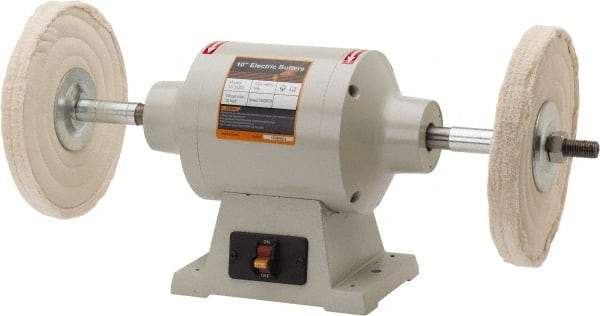 Enco - 10" Wheel Diam x 3/4" Wheel Width, 1 hp Buffer - 3/4" Arbor Hole Diam, 1 Phase, 3,450 Max RPM, 120 Volts - Eagle Tool & Supply