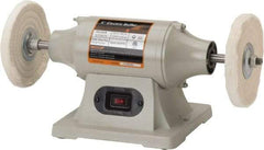 Enco - 6" Wheel Diam x 3/8" Wheel Width, 1/2 hp Buffer - 1/2" Arbor Hole Diam, 1 Phase, 3,450 Max RPM, 120 Volts - Eagle Tool & Supply