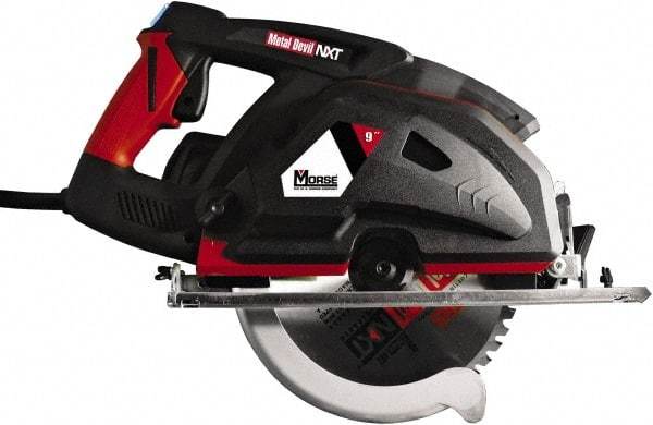 M.K. MORSE - 15 Amps, 9" Blade Diam, 2,300 RPM, Electric Circular Saw - 7' Cord Length, 1" Arbor Hole, Right Blade - Eagle Tool & Supply