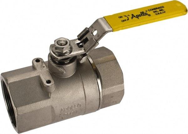 Apollo - 2" Pipe, Standard Port, Stainless Steel Standard Ball Valve - 2 Piece, NPT Ends, Locking Lever Handle, 600 WOG, 150 WSP - Eagle Tool & Supply