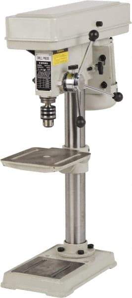 Enco - 254mm Swing, Step Pulley Drill Press - 5 Speed, 1/2 hp, Single Phase - Eagle Tool & Supply