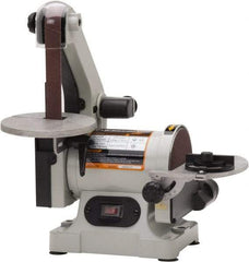Enco - 30 Inch Long x 1 Inch Wide Belt, 5 Inch Diameter, Vertical Combination Sanding Machine - 3,340 Ft./min Belt Speed, 1/3 HP, Single Phase - Eagle Tool & Supply