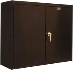 Hallowell - 1 Shelf Wall Storage Cabinet - Steel, 36" Wide x 12" Deep x 30" High, Black - Eagle Tool & Supply