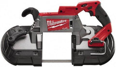 Milwaukee Tool - 18 Volt, 44-7/8" Blade, 380 SFPM Cordless Portable Bandsaw - 5" (Round) & 5 x 5" (Rectangle) Cutting Capacity, Lithium-Ion Battery Not Included - Eagle Tool & Supply