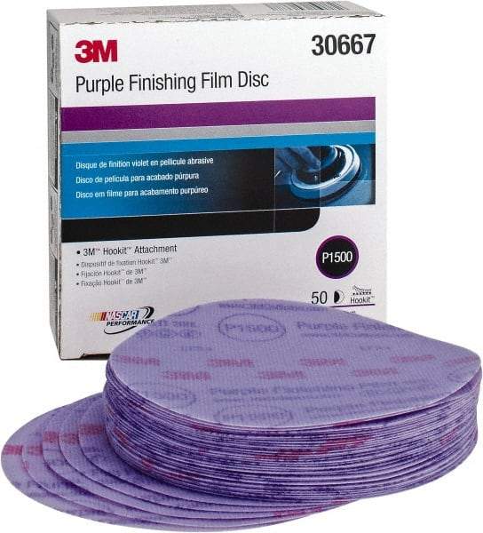 3M - 6" Diam, 1,500 Grit, Aluminum Oxide Hook & Loop Disc - Ultra Fine Grade, Coated - Eagle Tool & Supply