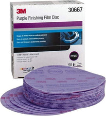 3M - 6" Diam, 1,500 Grit, Aluminum Oxide Hook & Loop Disc - Ultra Fine Grade, Coated - Eagle Tool & Supply