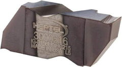 Hertel - 3156IG K Grade HC215, 3.96mm Cutting Width Carbide Grooving Insert - 4.57mm Max Depth of Cut, Left Hand, TiAlN Finish - Eagle Tool & Supply