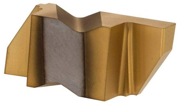 Hertel - 3097IG Grade HC120, 2.46mm Cutting Width Carbide Grooving Insert - 4.57mm Max Depth of Cut, Right Hand, TiN Finish - Eagle Tool & Supply