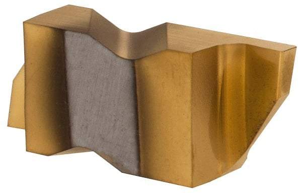 Hertel - 3062IG Grade HC335, 1.57mm Cutting Width Carbide Grooving Insert - 3.05mm Max Depth of Cut, Right Hand, TiN Finish - Eagle Tool & Supply
