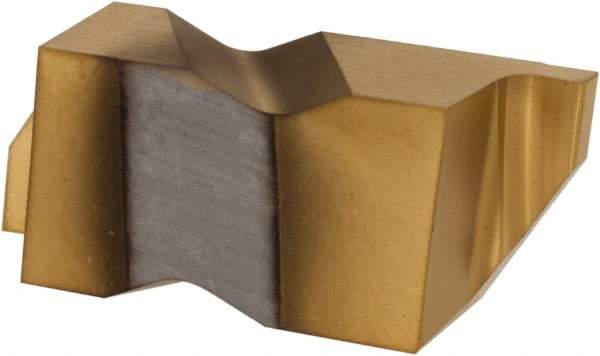 Hertel - 3047IG Grade HC120, 1.19mm Cutting Width Carbide Grooving Insert - 1.9mm Max Depth of Cut, Right Hand, TiN Finish - Eagle Tool & Supply