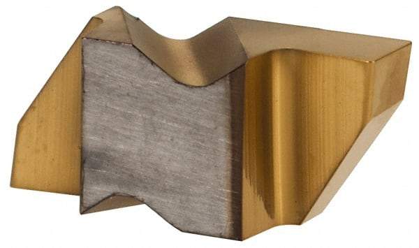 Hertel - 3125IG Grade HC335, 3.18mm Cutting Width Carbide Grooving Insert - 4.57mm Max Depth of Cut, Right Hand, TiN Finish - Eagle Tool & Supply