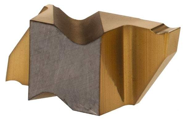 Hertel - 2047IG K Grade HC120, 1.19mm Cutting Width Carbide Grooving Insert - 1.27mm Max Depth of Cut, Right Hand, TiN Finish - Eagle Tool & Supply