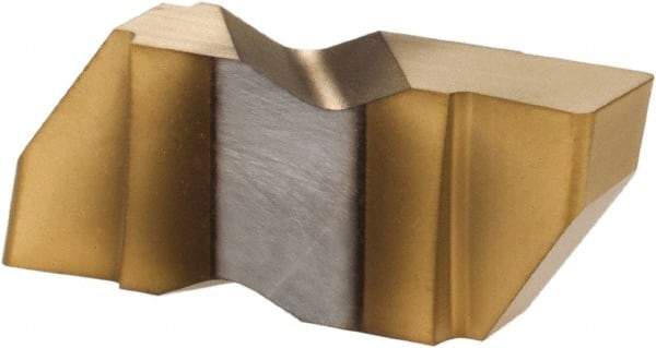 Hertel - 3189IG Grade HC335, 4.8mm Cutting Width Carbide Grooving Insert - 4.57mm Max Depth of Cut, Right Hand, TiN Finish - Eagle Tool & Supply