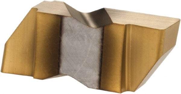 Hertel - 3189IG Grade HC120, 4.8mm Cutting Width Carbide Grooving Insert - 4.57mm Max Depth of Cut, Right Hand, TiN Finish - Eagle Tool & Supply