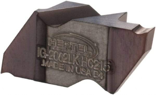 Hertel - 2062IG K Grade HC215, 1.57mm Cutting Width Carbide Grooving Insert - 2.79mm Max Depth of Cut, Left Hand, TiAlN Finish - Eagle Tool & Supply