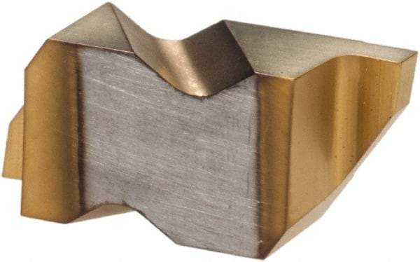 Hertel - 2047IG Grade HC335, 1.19mm Cutting Width Carbide Grooving Insert - 1.27mm Max Depth of Cut, Right Hand, TiN Finish - Eagle Tool & Supply