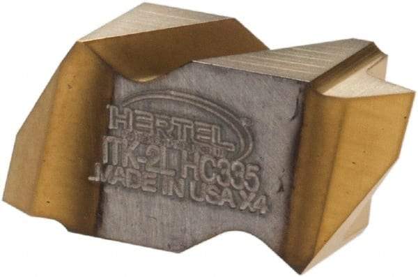 Hertel - ITK2 Grade HC335, Internal/External 60° V Threading Insert - 0.6 to 1.75mm & 14 to 44 TPI Ext Pitch, 10 to 20mm & 12 to 24 TPI Int Pitch, Left Hand Insert, TiN Finish, Carbide - Eagle Tool & Supply