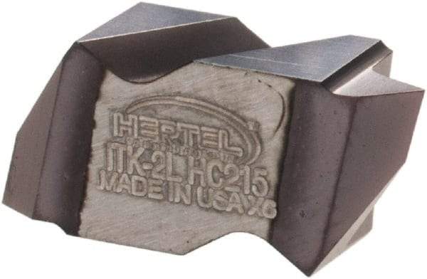 Hertel - ITK2 Grade HC215, Internal/External 60° V Threading Insert - 0.6 to 1.75mm & 14 to 44 TPI Ext Pitch, 10 to 20mm & 12 to 24 TPI Int Pitch, Left Hand Insert, TiAlN Finish, Carbide - Eagle Tool & Supply